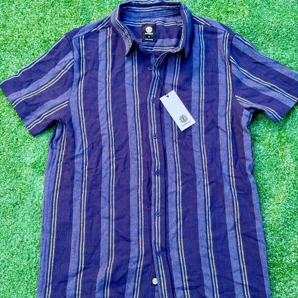 Element Navy Blue Collar Striped T Shirt